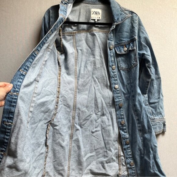 Zara Denim Button-Up Dress Sz S - Picture 7 of 10